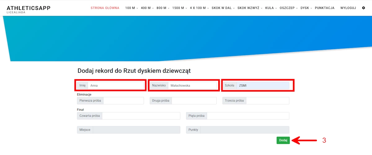 Dodawanie, edycja i usuwanie zawodników